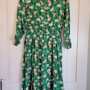 Pink and green floral dress